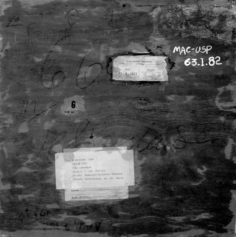 verso di A. Funi, L’indovina, 1924, San Paolo, MAC-USP