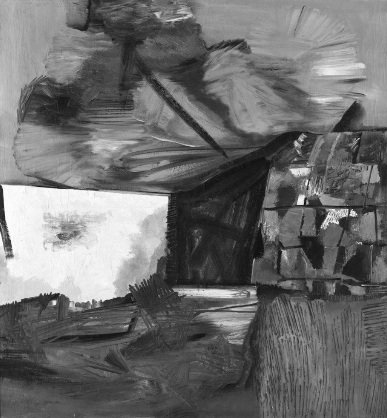 Mattia Moreni, Il giardino delle mimose, 1954, Bologna, Museo d’Arte Moderna, da Francesco Arcangeli, Gli ultimi naturalisti, “Paragone”, V (59), novembre 1954