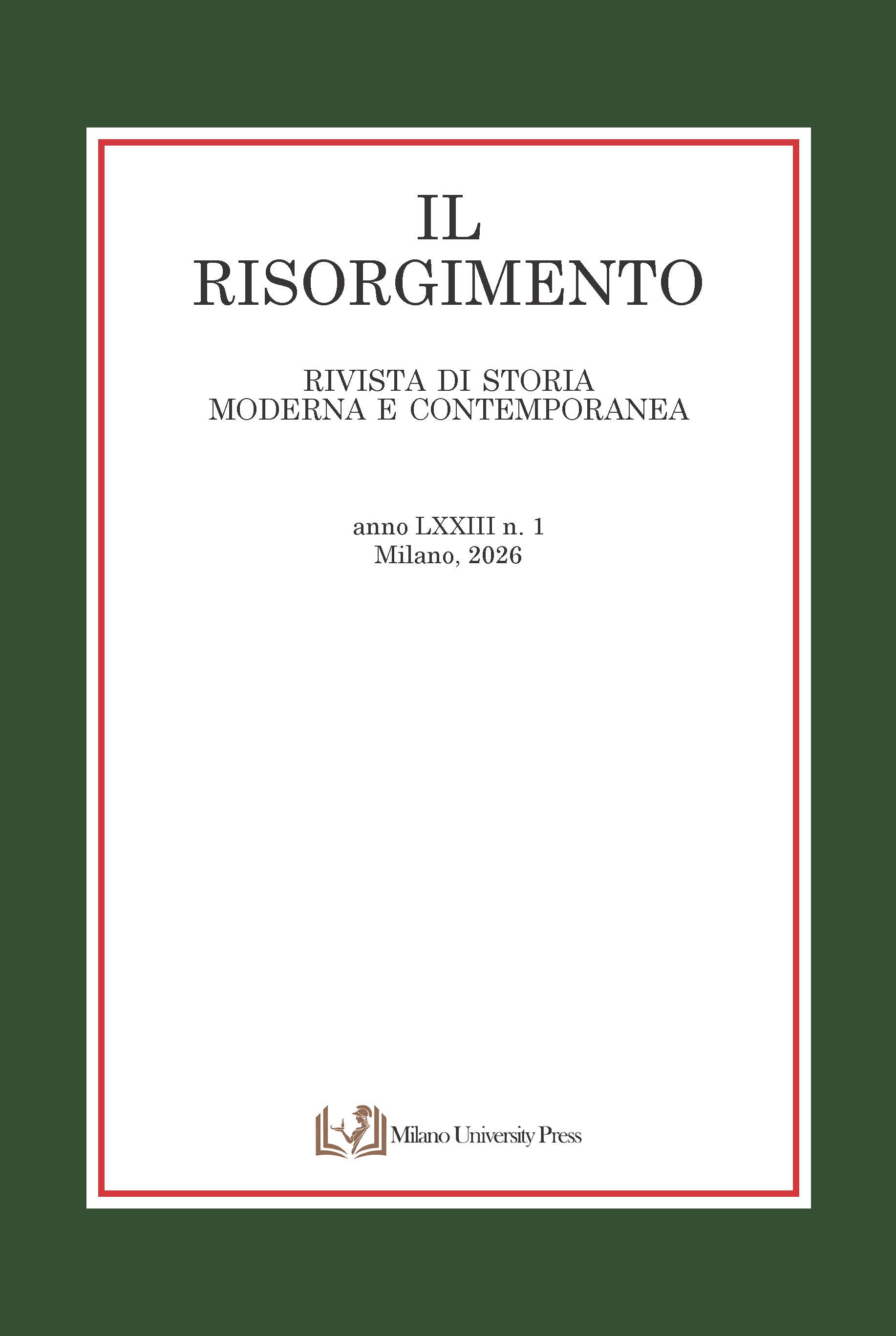 Copertina fascicolo Il risorgimento, rivista di storia moderna e contemporanea N.1, 2026 Milano University Press
