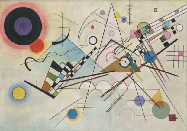 Vasily Kandinsky, 'Composition 8 (Komposition 8),' July 1923, Oil on canvas, 55 1/8 x 79 1/8 inches (140 x 201 cm), Solomon R. Guggenheim Museum, New York; Solomon R. Guggenheim Founding Collection, By gift - 37.262 © [2025] Artists Rights Society (ARS), New York / ADAGP, Paris